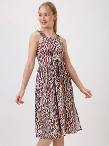 Vestido Midi de Georgette para Mujer, Cintura Natural, Estampado Floral Bohemio, con Talla Personalizada Disponible a Precio desde India - Product Image 3