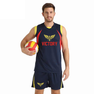 Ensemble de maillots de volley-ball personnalisés pour hommes, sans manches, sublimation, uniforme d'équipe, chemise et short de sport professionnels - Product Image 1