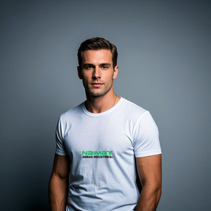 Camiseta Blanca de Manga Corta para Hombre, Corte Regular, Cuello Redondo, Diseño con Letras Estampadas, Ropa Casual - Product Image 1