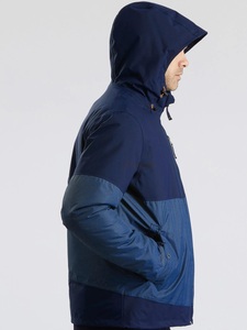 เสื้อแจ็คเก็ตพัฟเฟอร์กันน้ำสีน้ำเงินสำหรับผู้ชาย ทรงปกติ ซิปด้านหน้า สไตล์สปอร์ต เหมาะสำหรับฤดูหนาว สีพื้น - Product Image 2