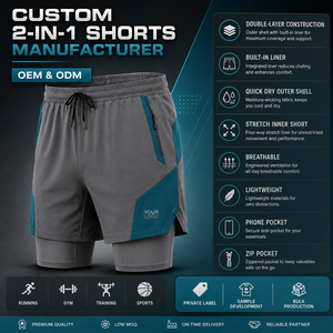 Men's Eco-Friendly Quick Dry Waterproof Compression <b>Shorts</b> with <b>Zip</b> <b>Pockets</b> and Contrast Panels for Gym and Basketball Wear - Product Image 6