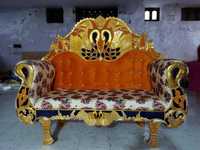 Canapé de réception de mariage décoratif moderne, canapé de scène de luxe pour les mariés, décoration de fête de fiançailles et de banquet