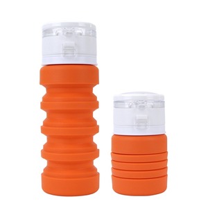 Wholesale Cheap Eco Friendly 400ml <b>Collapsible</b> Silicone Drinking <b>Water</b> <b>Bottle</b> Reusable Leakproof Outdoor Fitness Cup - Product Image 1