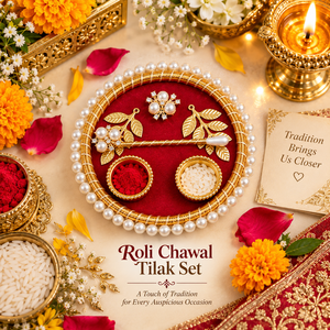 Plateau Roli Chawal Tilak avec bâtonnet Tilak de 4 pouces, thali décoratif pour Pooja, idéal pour Rakhi, Bhai Dooj, mariage, Shagun, cadeaux festifs - Product Image 3