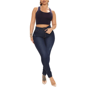 Overol de Mezclilla Desgastado para Mujer, Corte Regular, Cintura Elástica, 100% Algodón, Estilo Urbano - Product Image 5