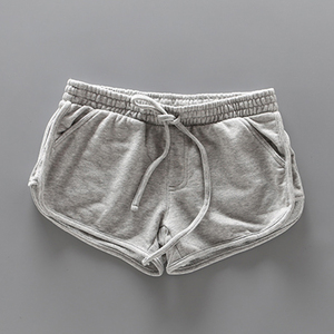 Shorts sportifs pour femmes, bleu marine, avec bordure rose, taille élastique, tricotés, respirants, coupe régulière, taille mi-haute - Product Image 4