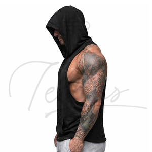 Camisetas sin mangas con capucha de alta calidad para hombre, para entrenamiento, culturismo, musculación, gimnasio. - Product Image 6