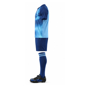 Men's Blue Gradient Sublimated Soccer Jersey Set Short Sleeve Moisture Wicking Football Kit soccer uniform new design 2026 - Product Image 6