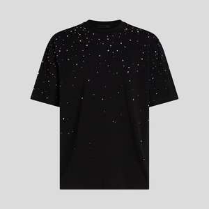 T-shirts en strass personnalisés par un designer professionnel, 100% coton, col rond pour homme, streetwear, t-shirts en strass - Product Image 1