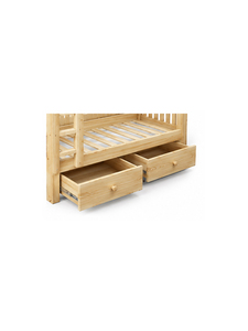 Lit superposé en teck massif, taille double, avec tiroirs de rangement, design scandinave, structure en bois pour chambre à coucher - Product Image 4