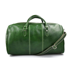 Bolsa de Viaje de Cuero Genuino de Lujo REVERENT FAIRLY SPORTS, con Cierre de Cremallera Verde, Forro de Poliéster Ecológico - Product Image 1