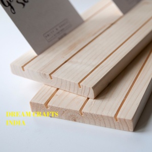 Tarjetero de madera de pino con forma de rectángulo nuevo al por mayor para tarjetas de visita menú soporte de visita para organizador de escritorio Decoración de mesa - Product Image 5