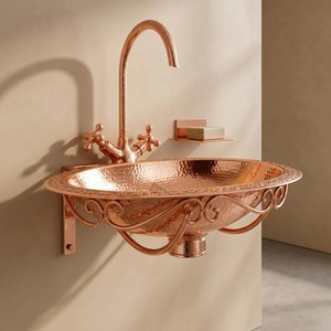 Évier en cuivre massif avec cuve profonde et design artisanal intemporel – Achetez directement auprès du fournisseur - Product Image 1