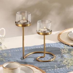 Portavelas de Lujo Hecho a Mano con Alambre de Latón Ecológico y Resistente al Calor para Decoración de Mesa en Navidad y Pascua - Product Image 1