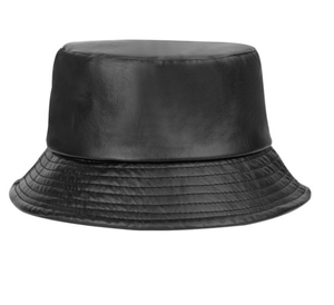 Sombrero de Pescador de Cuero Negro al por Mayor, Diseño Personalizado de Alta Calidad, Sombrero Genuino para Adultos, Uso Casual al Aire Libre, Protección Solar - Product Image 1