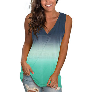 Camiseta sin mangas de alta calidad para mujer, MOQ bajo, ajuste ceñido, ropa deportiva informal, transpirable, ecológica, de spandex/poliéster, con cuello en V frontal - Product Image 4