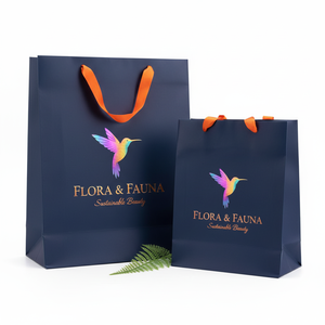 Bolsas de Papel Laminado Brillante de Lujo, Ecológicas y Reciclables, con Logotipo Personalizado, Asas de Cinta/Cuerda de Algodón, para Promoción de Joyería Premium - Product Image 1