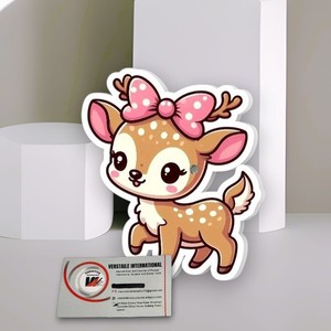 Plaque magnétique en acrylique pour extensions de cils, motif cerf rose mignon avec nœud et papillon, diamant, étiquette privée, vente en gros - Product Image 5