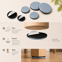 Glissières de chaise de bureau en PTFE de 20 mm, autocollantes, pour la protection des pieds des meubles de bureau sur sols durs