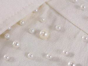 Veste en jean blanche brodée de perles pour femme, veste décontractée, veste en jean courte et élégante pour femme - Product Image 5