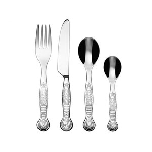 Gold Stainless Steel Cutlery <b>Set</b> with Blue Handles Modern Luxury Flatware Dinnerware Knife Fork Spoon for Home Restaurant Hotels - Product Image 3