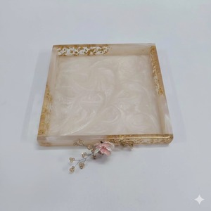 Epoxy Resin Serving Storage Tray Polish Finished Jewelry Organizer Bathroom Counter Tray <b>Coffee</b> <b>Table</b> Luxury Gift Item Accessory - Product Image 2