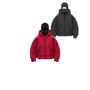 Vente en gros de sweat-shirts à capuche vintage à épaules tombantes, personnalisés pour hommes, 100% coton, lavage à l'acide, fermeture éclair intégrale, poids lourd, imperméable, vierge - Product Image 1