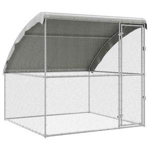 Cage à poulets en acier galvanisé argenté 6,56 x 6,56 x 6,56 pieds, cage pour animaux - Product Image 2