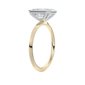 Bague de mariage en diamant synthétique de laboratoire certifié IGI, taille émeraude 2,00 carats, clarté VS1, couleur F, fabrication de bijoux en diamant CVD, or 18 carats - Product Image 4