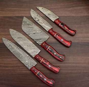 Ensemble de couteaux de chef professionnels en acier inoxydable avec manche en bois de rose, faits à la main, trois pièces, couteaux de cuisine écologiques, logo personnalisé - Product Image 4