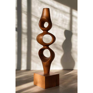 Sculpture d'art en bois pour table et étagère, décoration intérieure pour la conception d'intérieur - Product Image 1