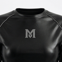 MALUZA INDUSTRIES Top Corto de Felpa Estampado para Mujer, Diseño de Invierno, Logotipo Frontal, Estilo Urbano, 100% Algodón Transpirable