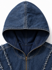 Gilet sans manches en jean à capuche pour homme, style streetwear - Product Image 2