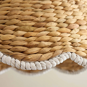 Boho Chic Wavy Edge Woven Pendant Light For Bedroom And Living Room Boho Style Eco-Friendly Natural Woven Light Cover - Product Image 2