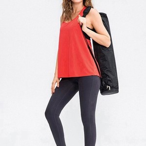 Camiseta sin mangas de punto roja para mujer al por mayor, cuello redondo, transpirable, deportiva, color liso, sin mangas, longitud regular - Product Image 6