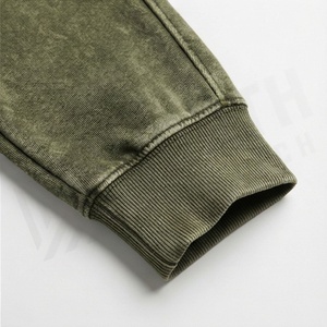 Conjunto Deportivo con Capucha para Hombre, Color Verde Oliva, Sudadera y Pantalones Deportivos de Algodón de Color Sólido con Cierre de Cordón - Product Image 6