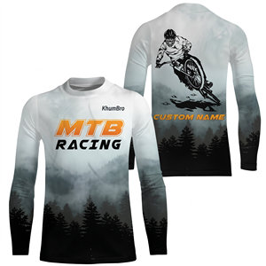 Maillot de Ciclismo de Manga Larga KhumBro MTB Racing para Hombre, Transpirable, de Poliéster, para Bicicleta de Montaña, con Nombre Personalizado Impreso - Product Image 6