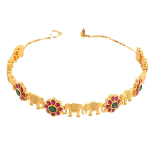 18K Gold Plated Elephant Charm Bangle with Zircon Trendy Classic Cute Design 21cm - Product Image 2
