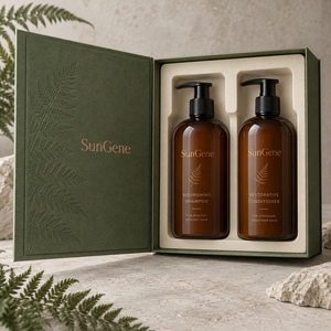 กล่องของขวัญแม่เหล็ก SunGene Moss Botanical สำหรับชุดขวดแชมพูและครีมนวดผม - Product Image 1