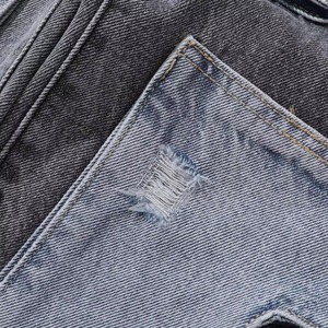 Jeans en denim décontractés pour hommes, coupe slim, légers, avec cordon de serrage, couleur noire délavée, vente en gros, haute qualité, personnalisables - Product Image 4