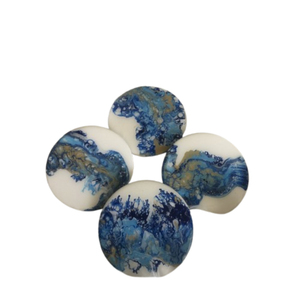 Custom Wholesale Luxury Round Clear Epoxy Resin <b>Coaster</b> Set Elegant <b>Silver</b> Foil and White Swirl Drink <b>Coasters</b> Cup Mat For Sale - Product Image 6