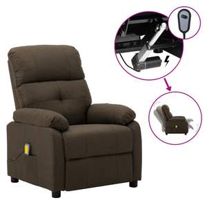 Fauteuil de massage inclinable en tissu marron - Product Image 1