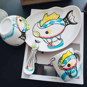 Juego de vajilla de comedor de cerámica con avión de dibujos animados para niños personalizado plato ecológico para regalo de niños - Product Image 3
