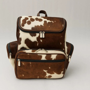 Wholesale cowhide leather hair student <b>backpacks</b> OEM supplier custom logo premium export quality school bags in affordable price - Product Image 3