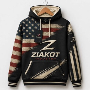 Sudadera con Capucha Deportiva al por Mayor Directa de la Industria Ziakot de Pakistán, Personalizada, Negra y Roja, con Diseño de Patrón 3D y Estilo de Papel Rasgado - Product Image 5