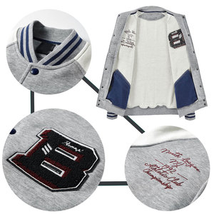 Men's Unisex Winter Varsity <b>Quilted</b> Windbreaker Jackets College Baseball Bomber Vintage 100% <b>Wool</b> Eco-Friendly Breathable Casual - Product Image 3