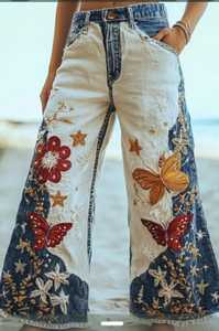 Most Selling <b>Women</b> Embroidered Denim <b>Jeans</b> With Stylish Floral Pattern Custom Design <b>Stretch</b> Fabric And Comfortable Fit for Sale - Product Image 6