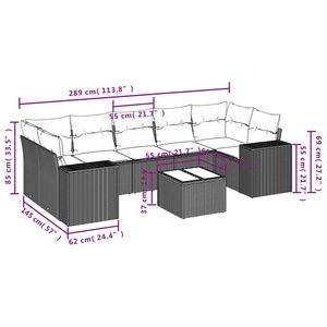 Grand ensemble de canapés de jardin modulaires en rotin PE noir, collection de meubles d'extérieur élégante - Product Image 3