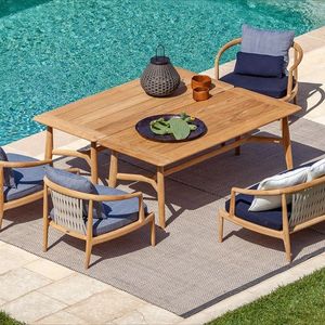 Conjunto de Sillas de Jardín Modernas de Madera de Teca, Muebles de Patio para Conversación, Proveedor de Indonesia, Asientos de Jardín de Madera Sólida - Product Image 1