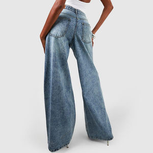Nouveauté, service OEM, jeans baggy sur mesure de haute qualité pour femmes, jeans en denim baggy surdimensionnés, taille plus, en coton pour femmes - Product Image 3